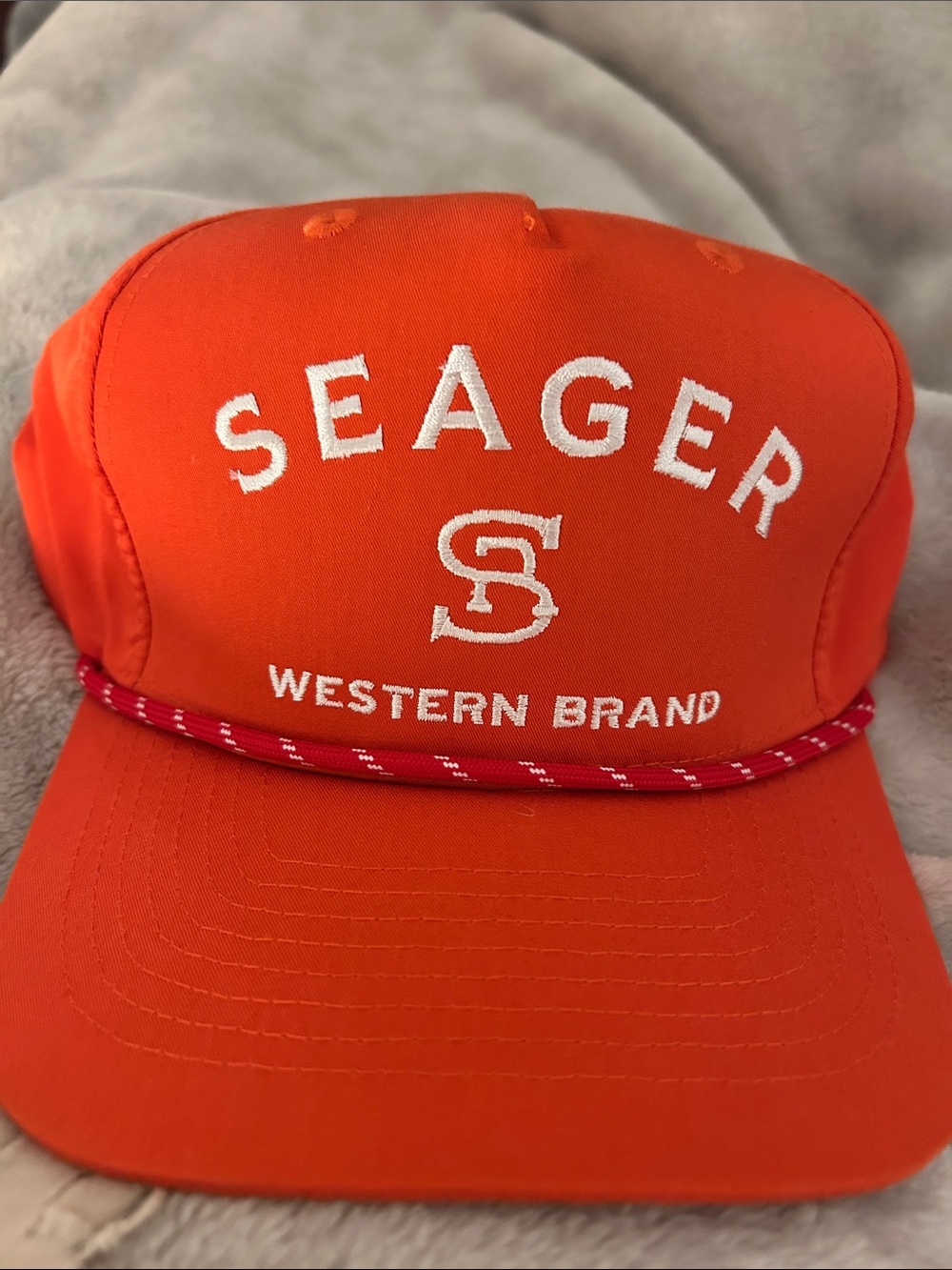 Seager Western Brand Orange Trucker Hat